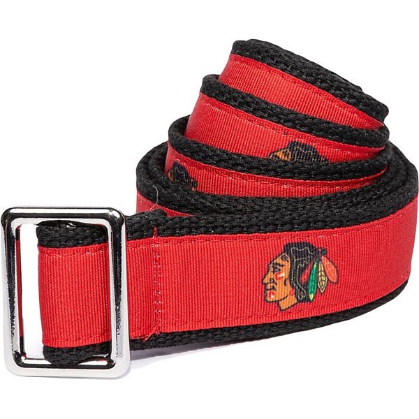 Юношеский красный пояс Chicago Blackhawks с металлической пряжкой Unbranded