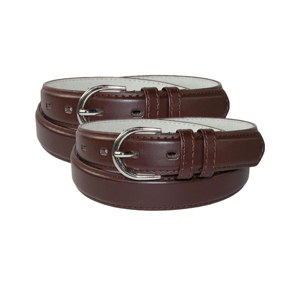 Ctm Women's Leather 1 1/8 Inch Dress Belt (pack Of 2) CTM