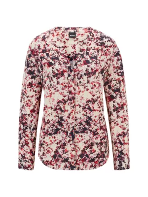 Floral Print Blouse in Satin BOSS