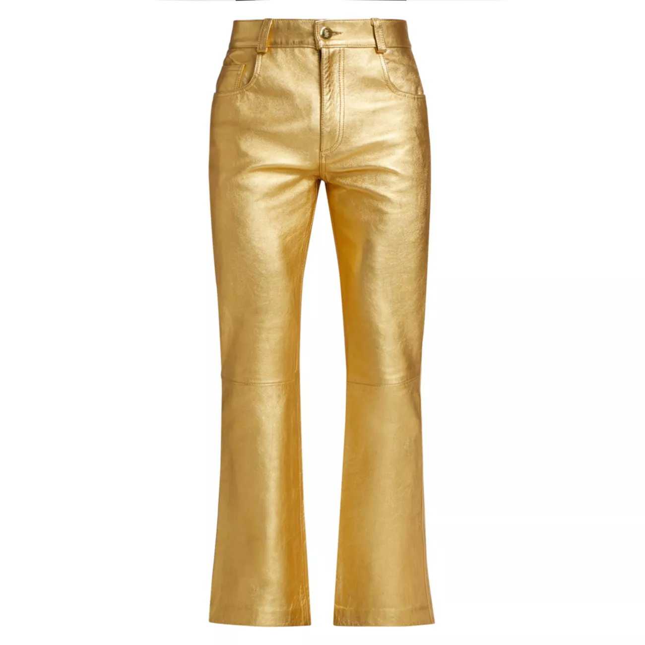 Flared Leather Metallic Trousers Ernest W. Baker