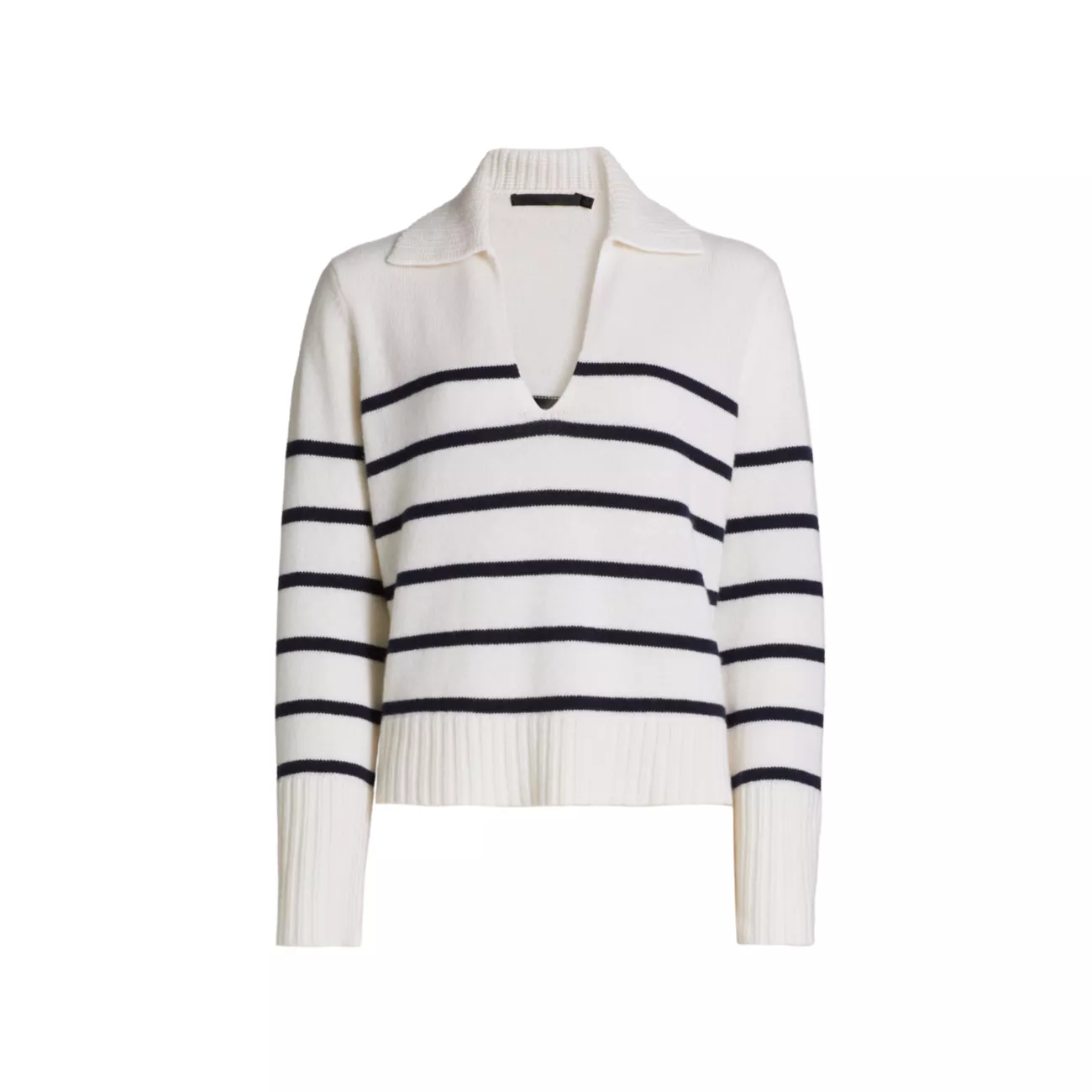 Frances Striped Cashmere Polo Sweater Jenni Kayne