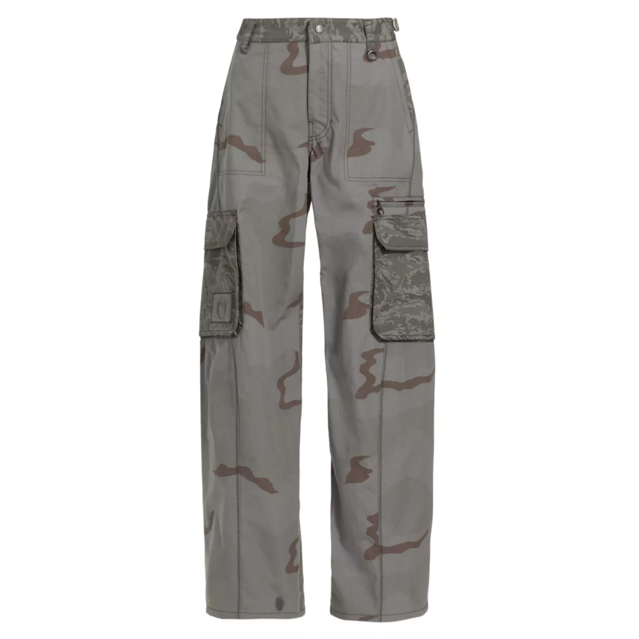 Bi-Camouflage Print Wide-Leg Cargo Pants Marine Serre