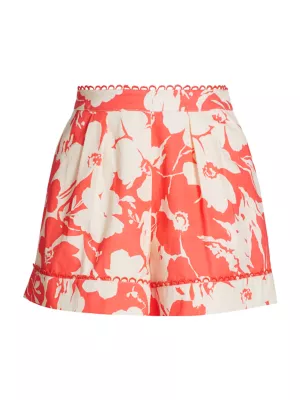 Adyson Floral Pleated Shorts AMUR