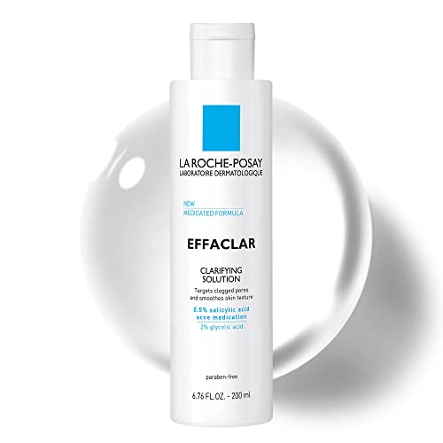 La Roche-Posay Effaclar Clarifying Solution Acne Toner with Salicylic Acid and Glycolic Acid, Pore Refining Oily Skin Toner, Gentle Exfoliant to Unclog Pores and Remove Dead Skin Cells NO_BRAND