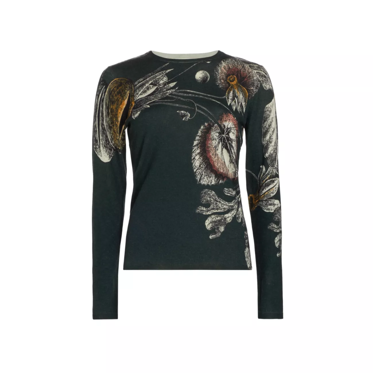 Floral Merino Wool Crewneck Sweater Jason Wu