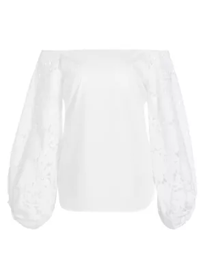 Stephanie Cotton-Blend Off-The-Shoulder Blouse Silvia Tcherassi