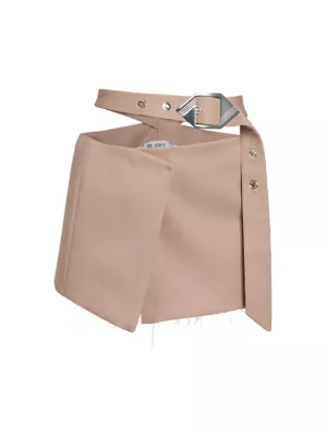 Belted Wool Miniskirt The Attico