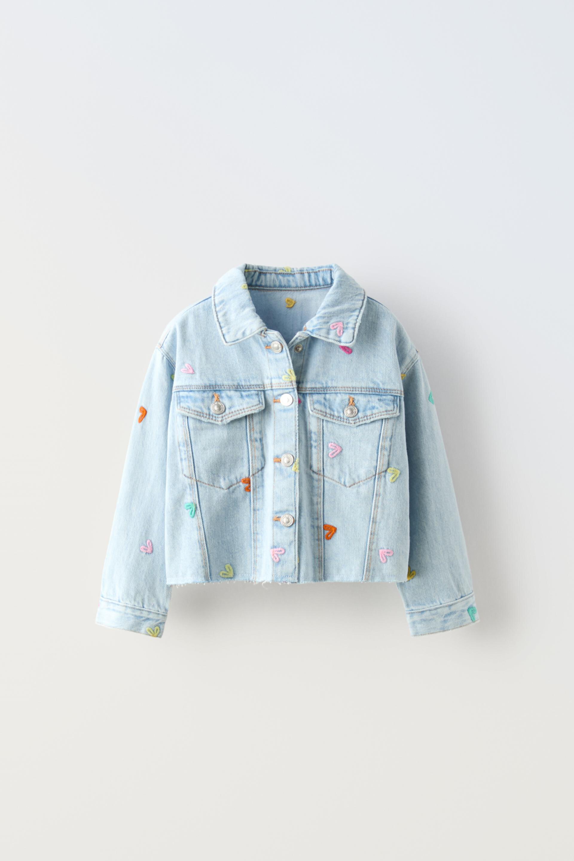 Детский пуховик Zara Embroidered Denim Jacket ZARA