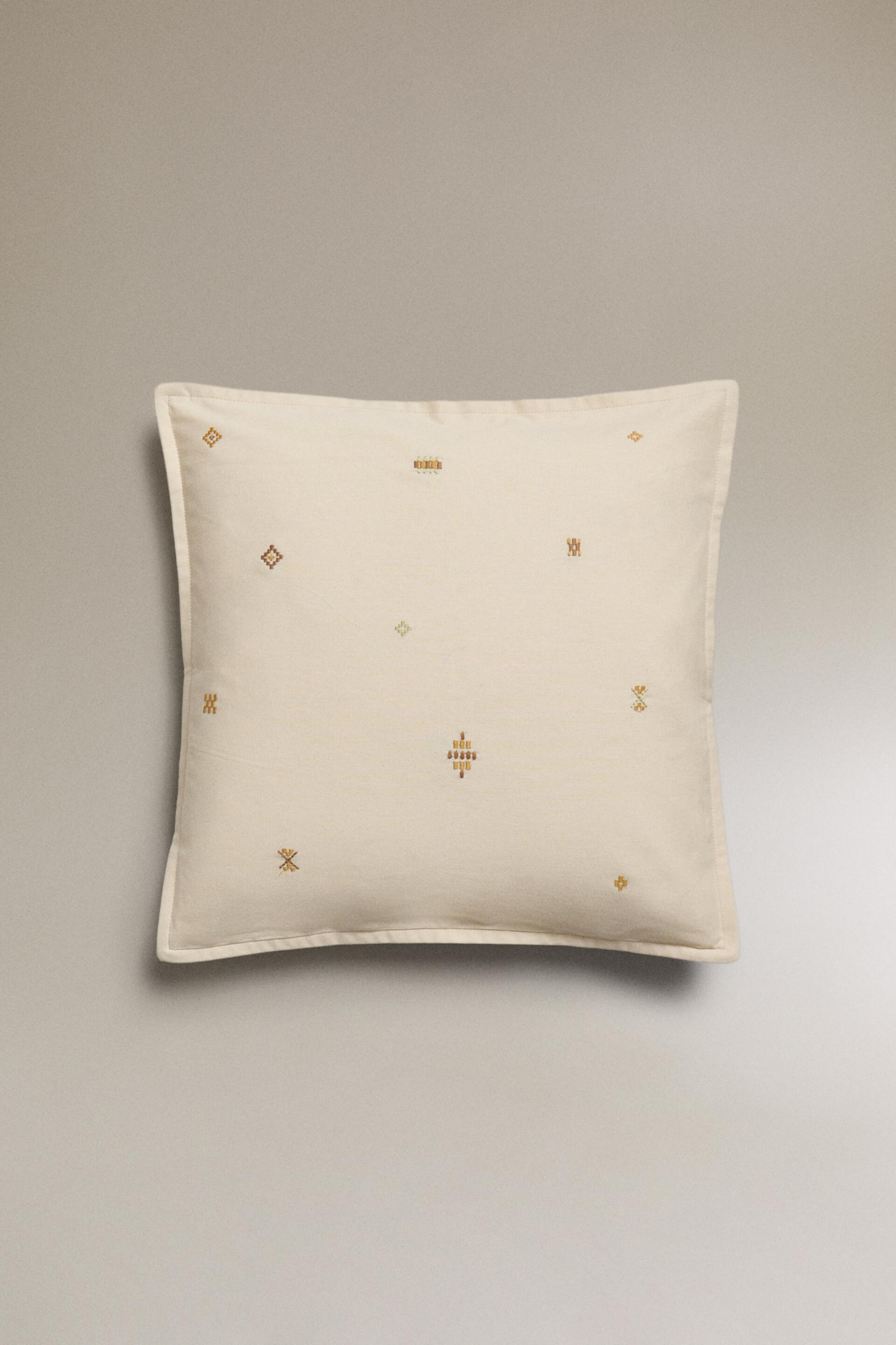 EMBROIDERED THROW PILLOW COVER ZARA