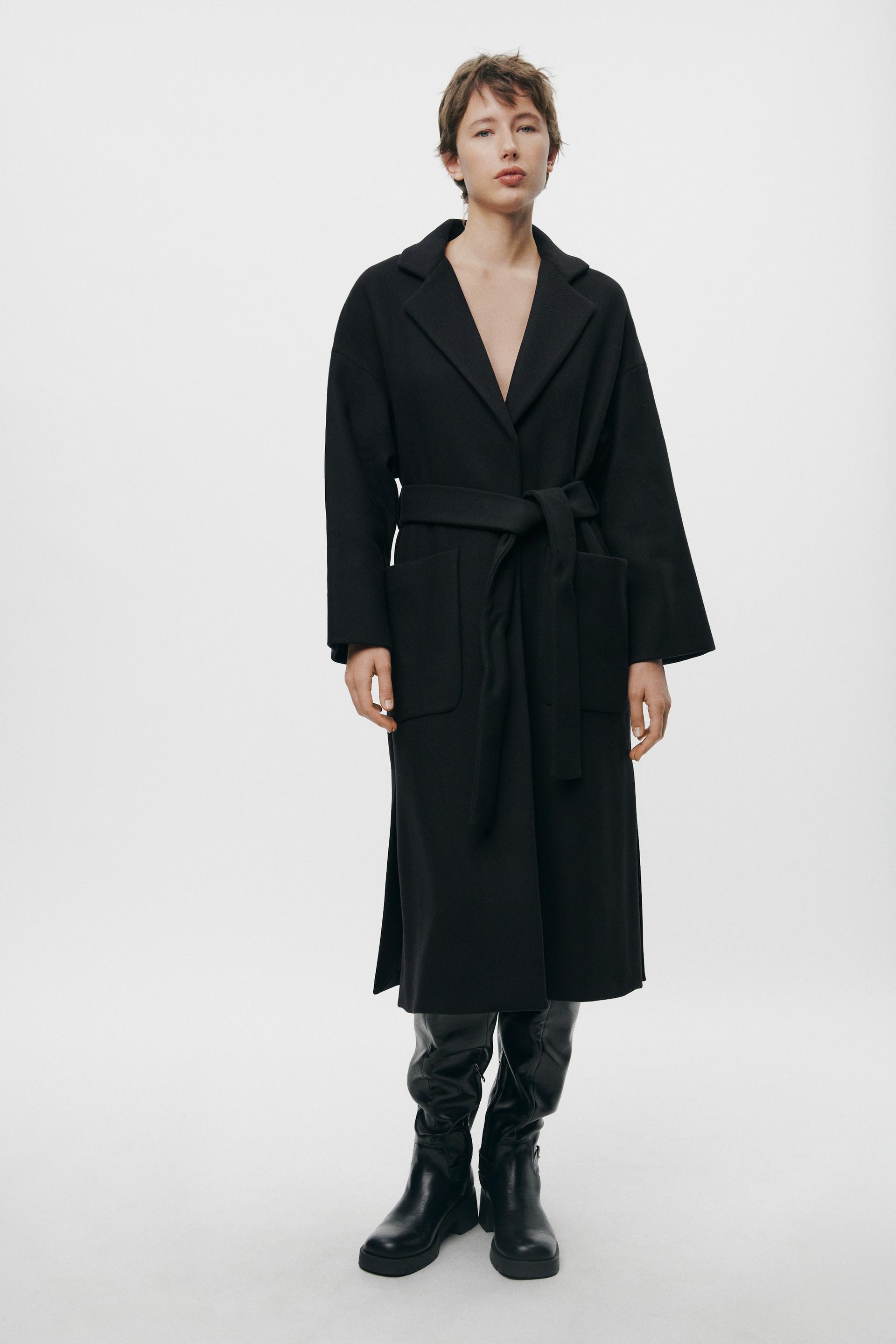 Женское Пальто Zara Vented Manteco Wool ZW Collection ZARA