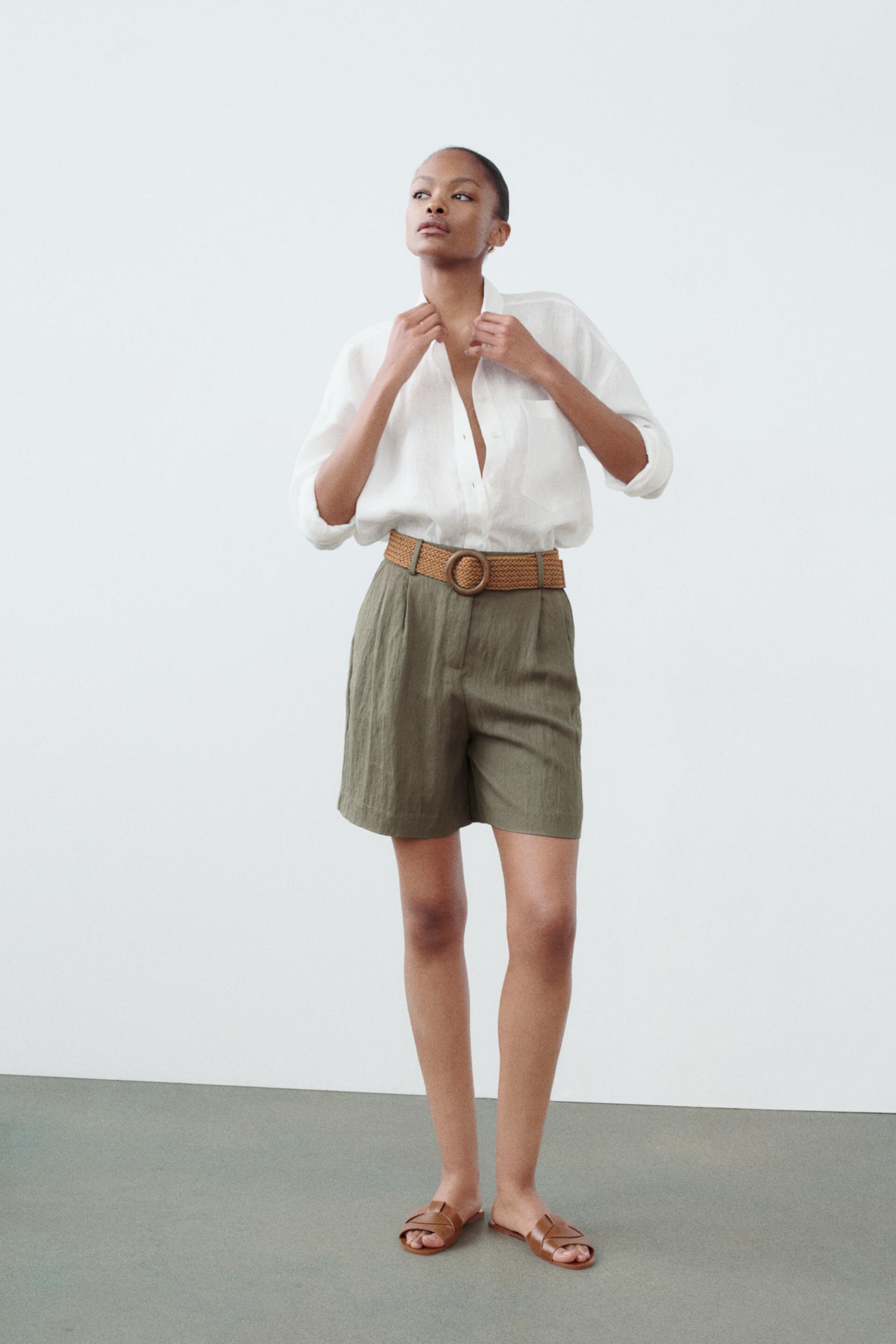 BELTED SHORTS WITH DARTS ZARA