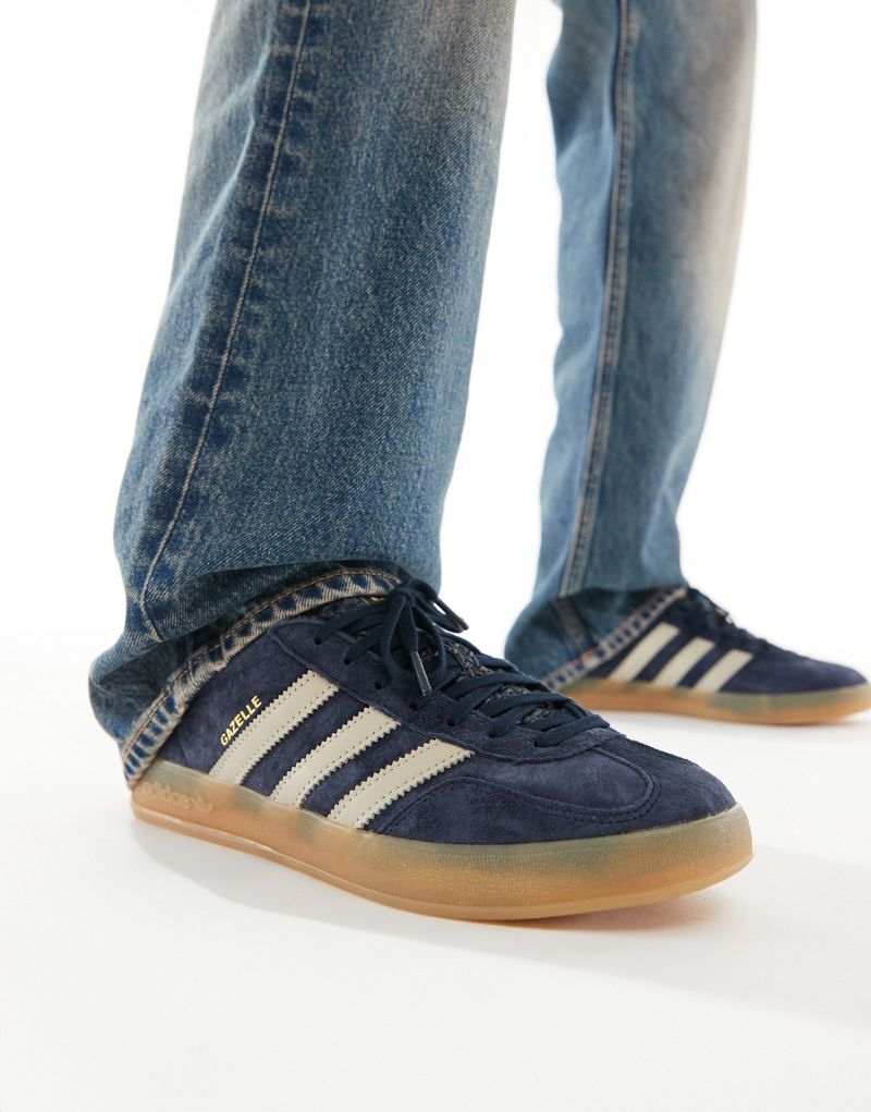 adidas Originals Gazelle Indoor sneakers with rubber sole in navy and beige Adidas