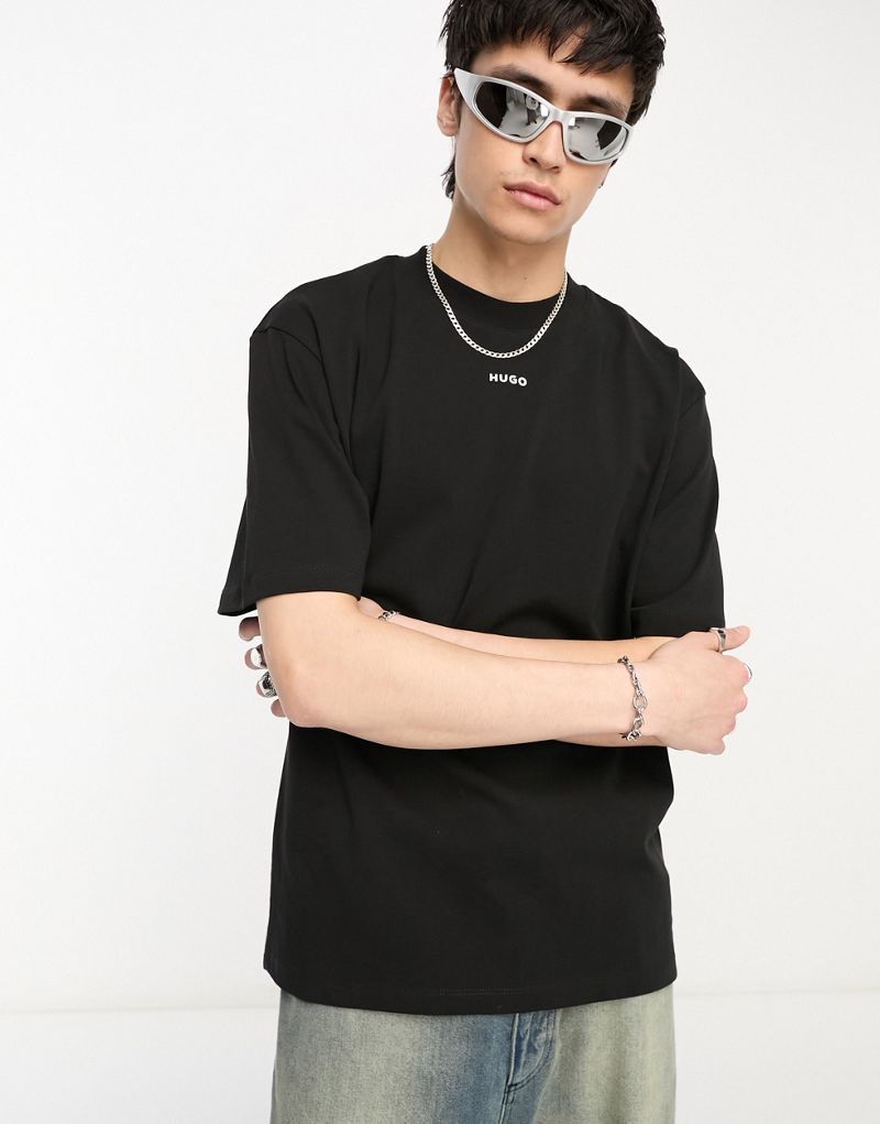 HUGO Dapolino relaxed fit t-shirt in black Hugo Red