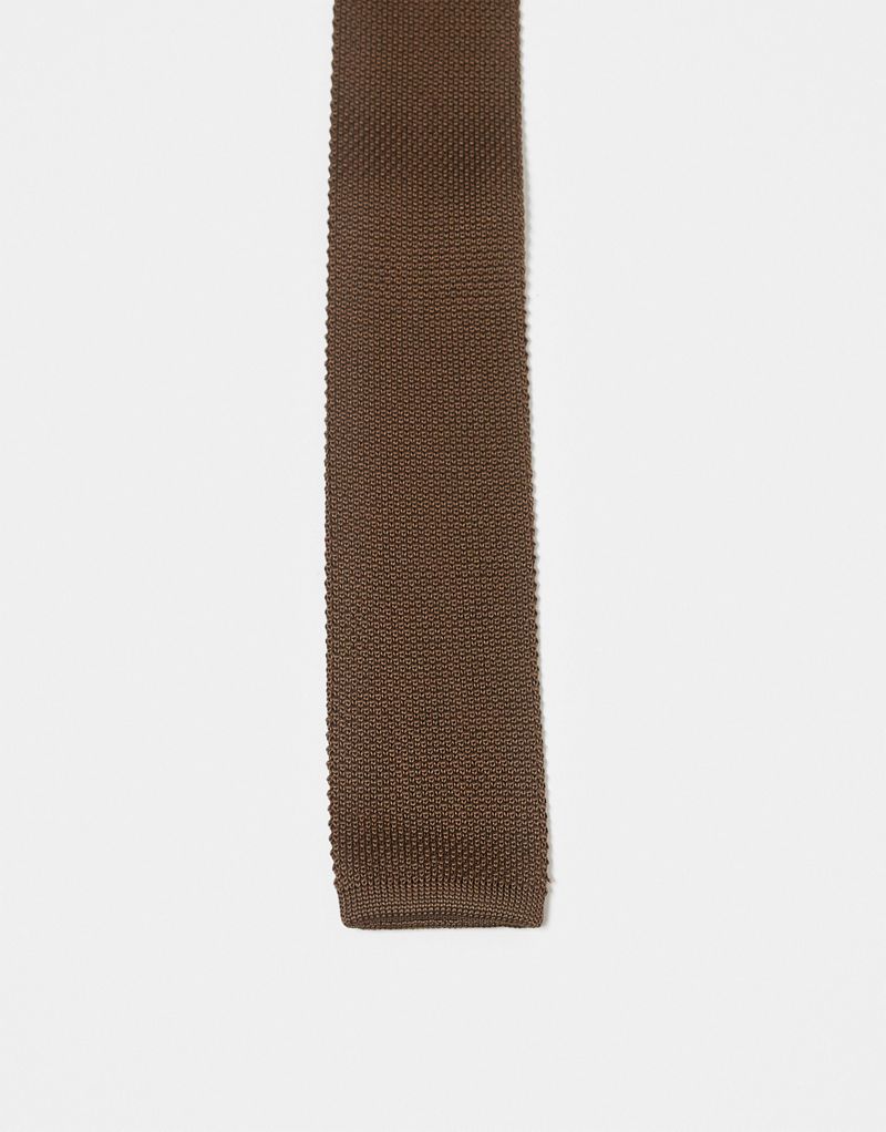 Jack & Jones knit tie in brown Jack & Jones