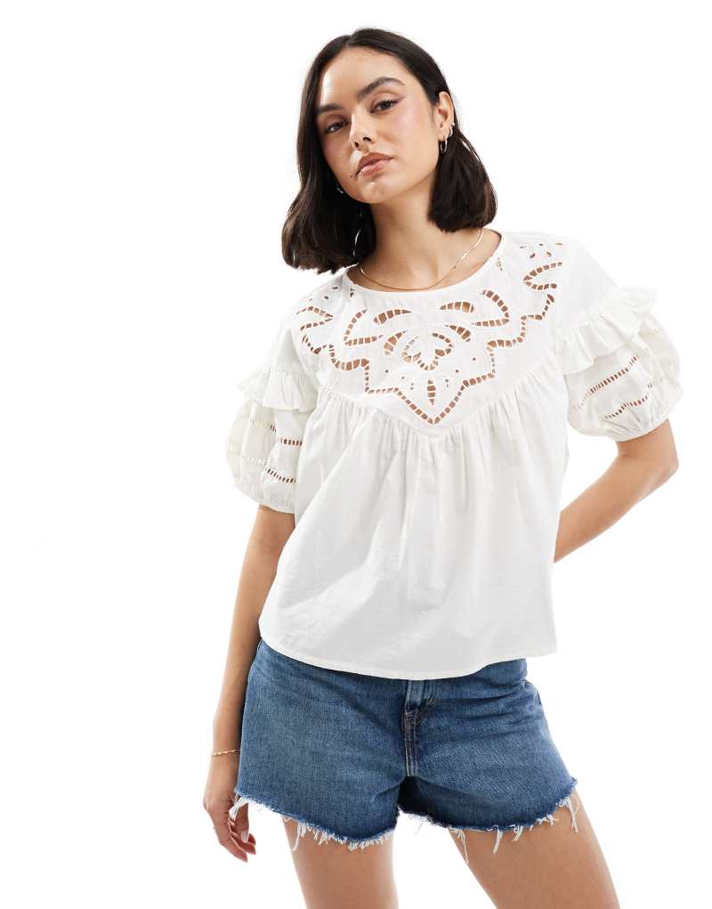 Женская Блузка Miss Selfridge Poplin Cutwork Victoriana белая Miss Selfridge