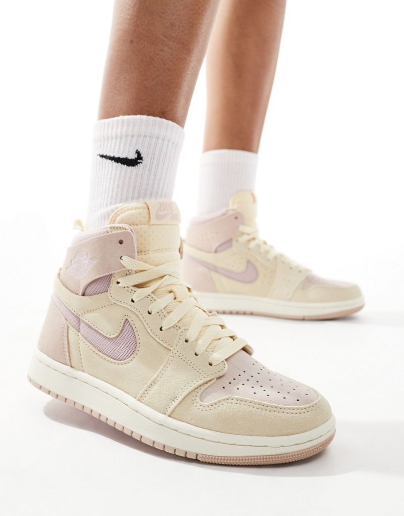 Nike Air Jordan 1 Zoom Comfort 2 sneakers in beige and light pink Nike
