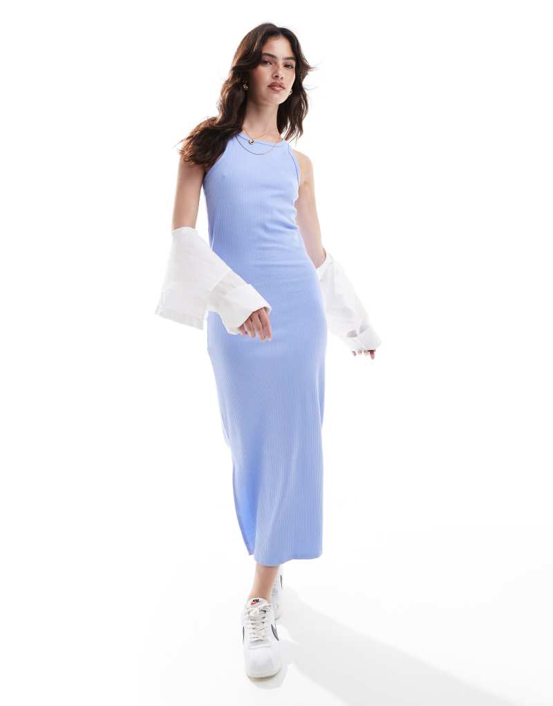 Женское Платье Pieces Racer Neck Maxi Dress в синем Pieces