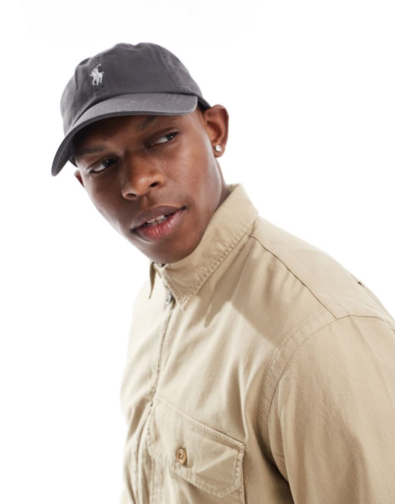 Polo Ralph Lauren icon logo twill baseball cap in charcoal Polo Ralph Lauren