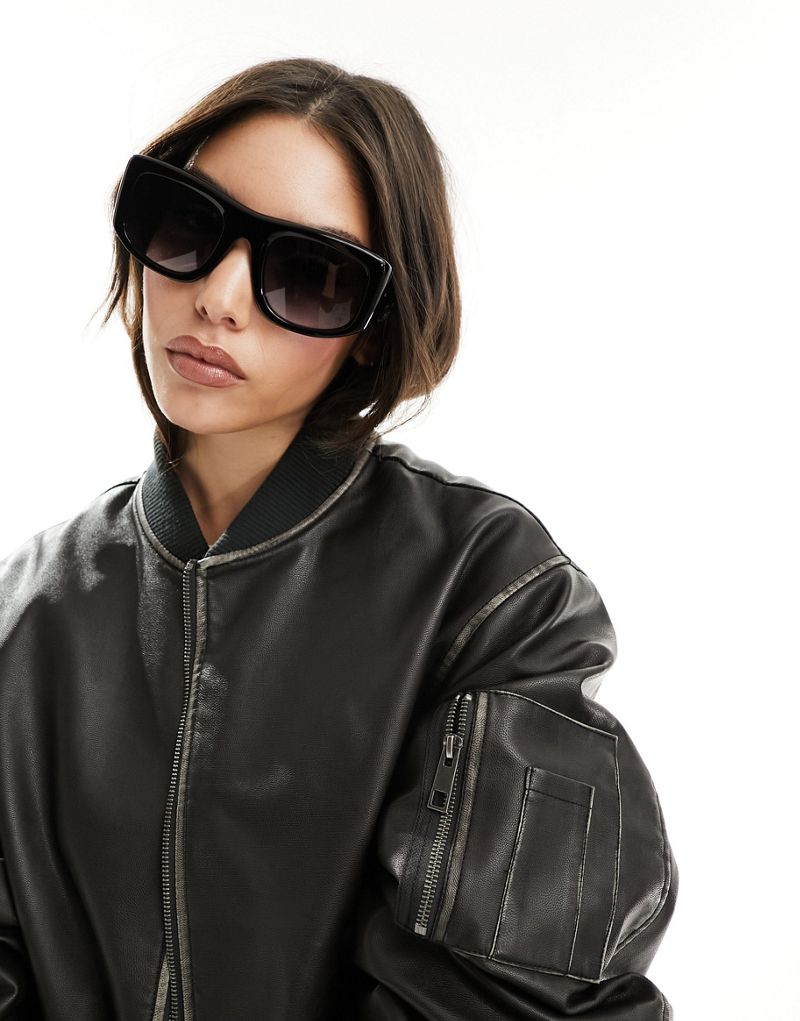 Quay x Guizio uniform oversized square sunglasses in black QUAY AUSTRALIA