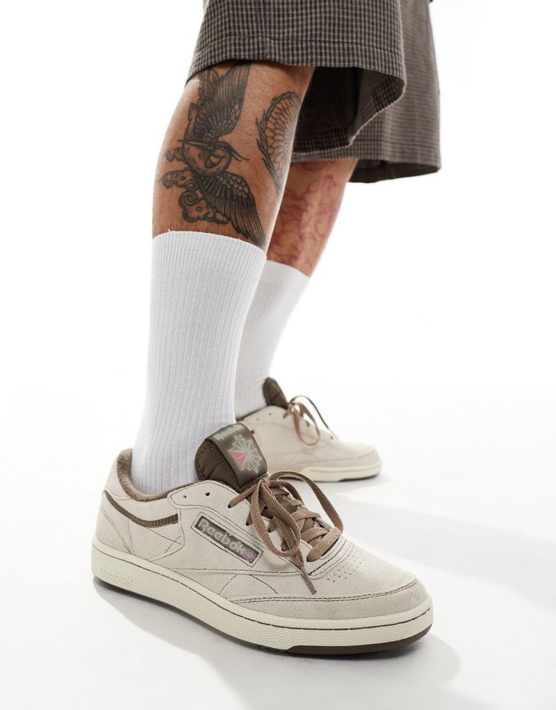 Reebok Club C Vintage sneakers in off-white with brown detail Reebok