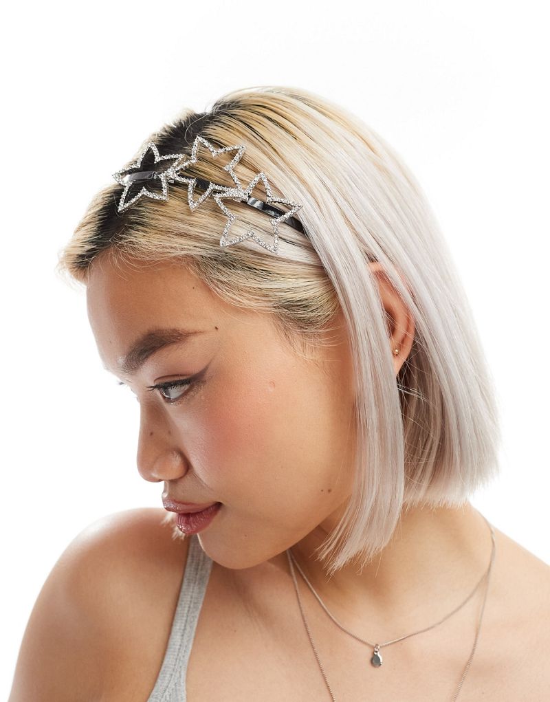 Reclaimed Vintage silver diamante star headband Reclaimed Vintage