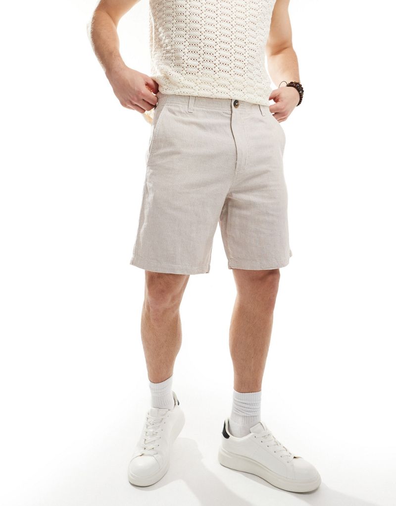 Selected Homme linen mix short in white Selected