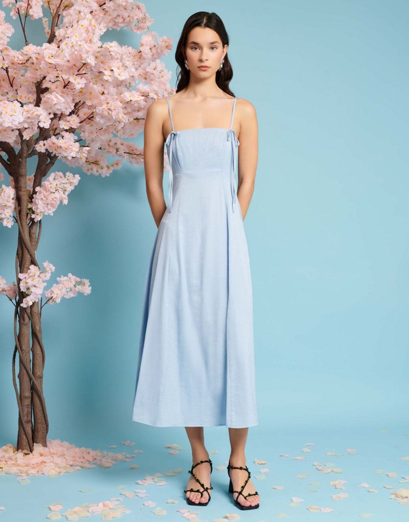 Sister Jane bow detail cami midi dress in blue Sister jane