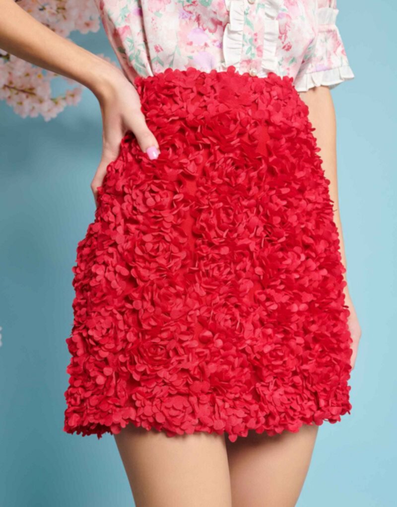 Sister Jane floral textured mini skirt in red - part of a set Sister jane