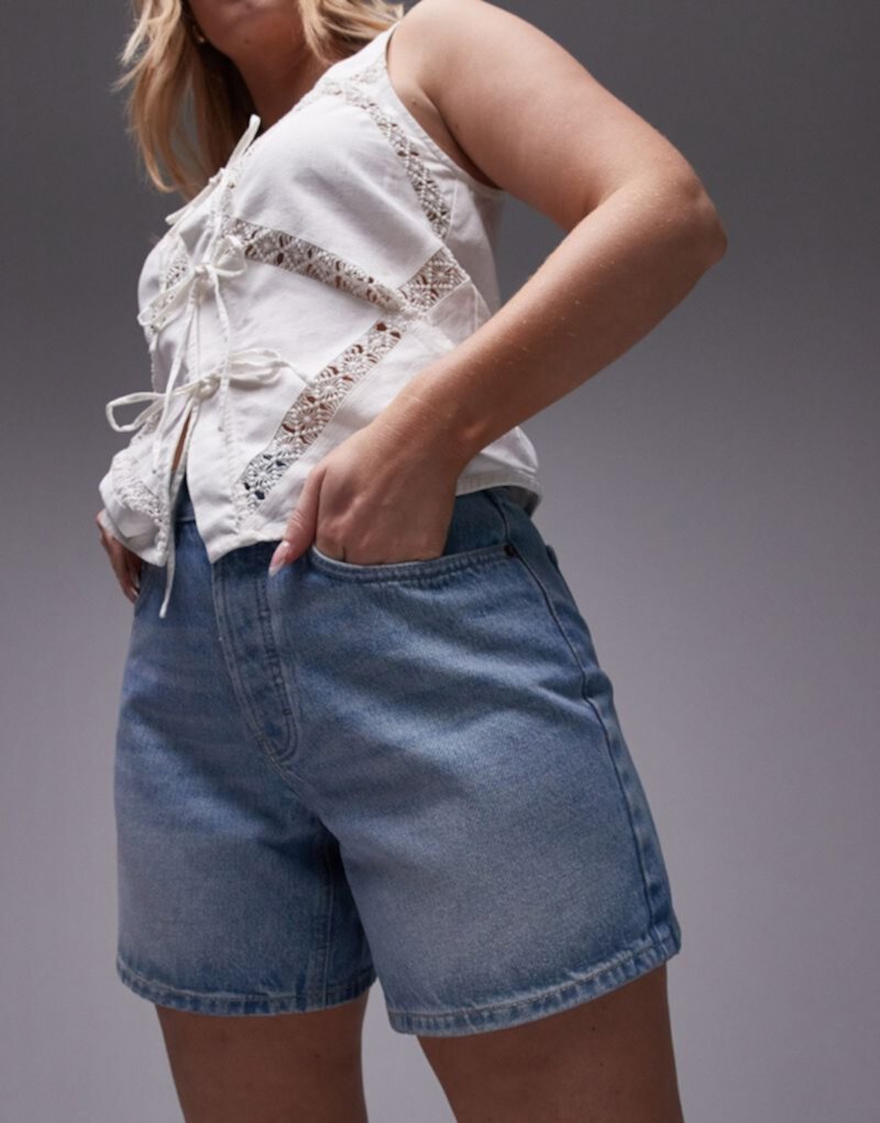 Topshop Hourglass denim short in bleach Topshop Hourglass