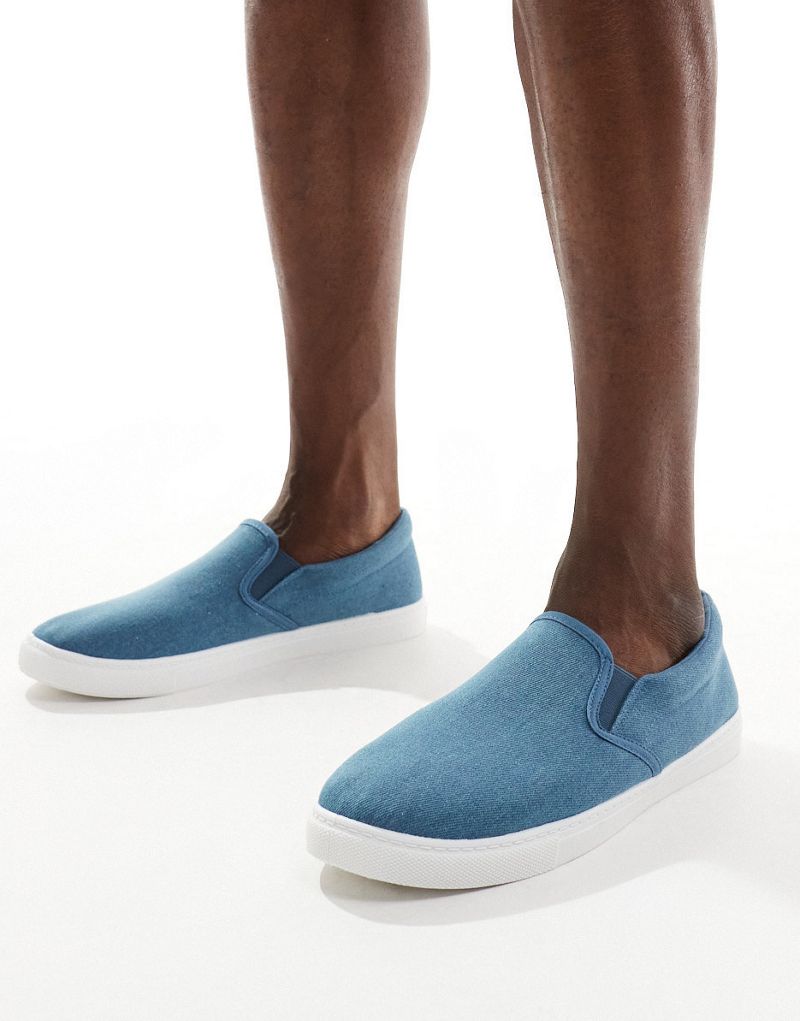 Truffle Collection canvas slip-on sneakers in denim Truffle Collection