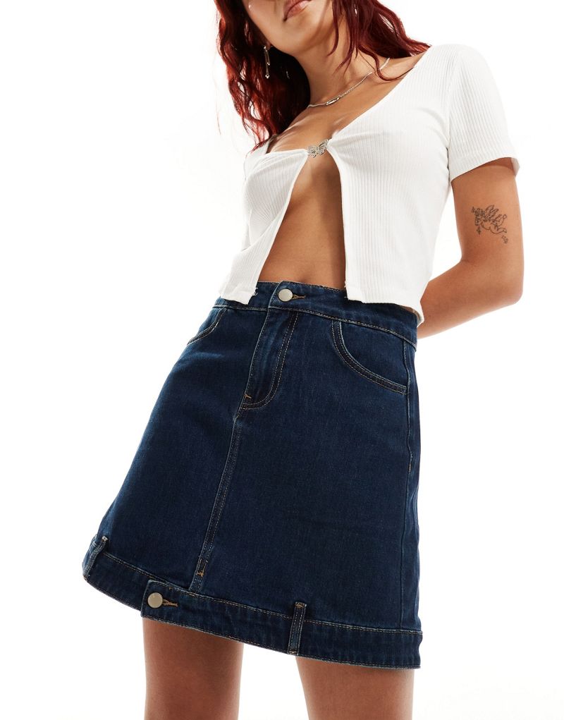 Urban Revivo a-line denim mini skirt in indigo  Urban Revivo