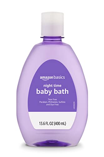 Amazon Basics Night-Time Baby Bath, Lightly scented, 13.6 Fl Oz (Pack of 1) (Previously Solimo) Amazon Basics