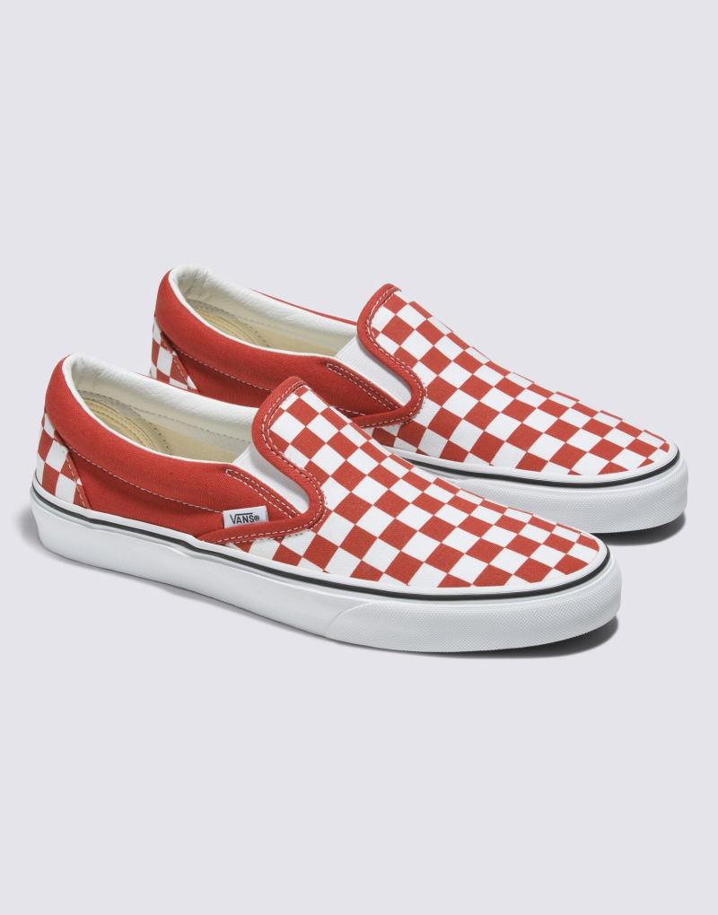 Мужские Повседневные кроссовки Vans Classic Slip On в красной клетке Vans