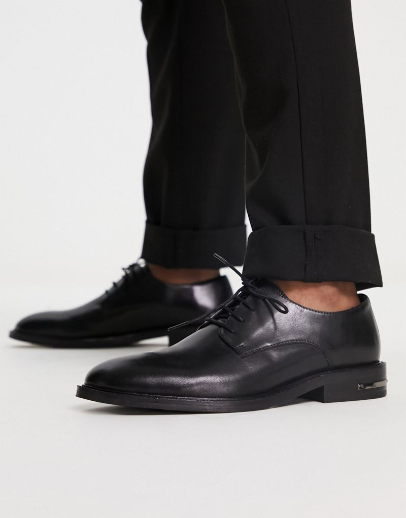 Walk London oliver lace up shoes in black  leather  WALK London