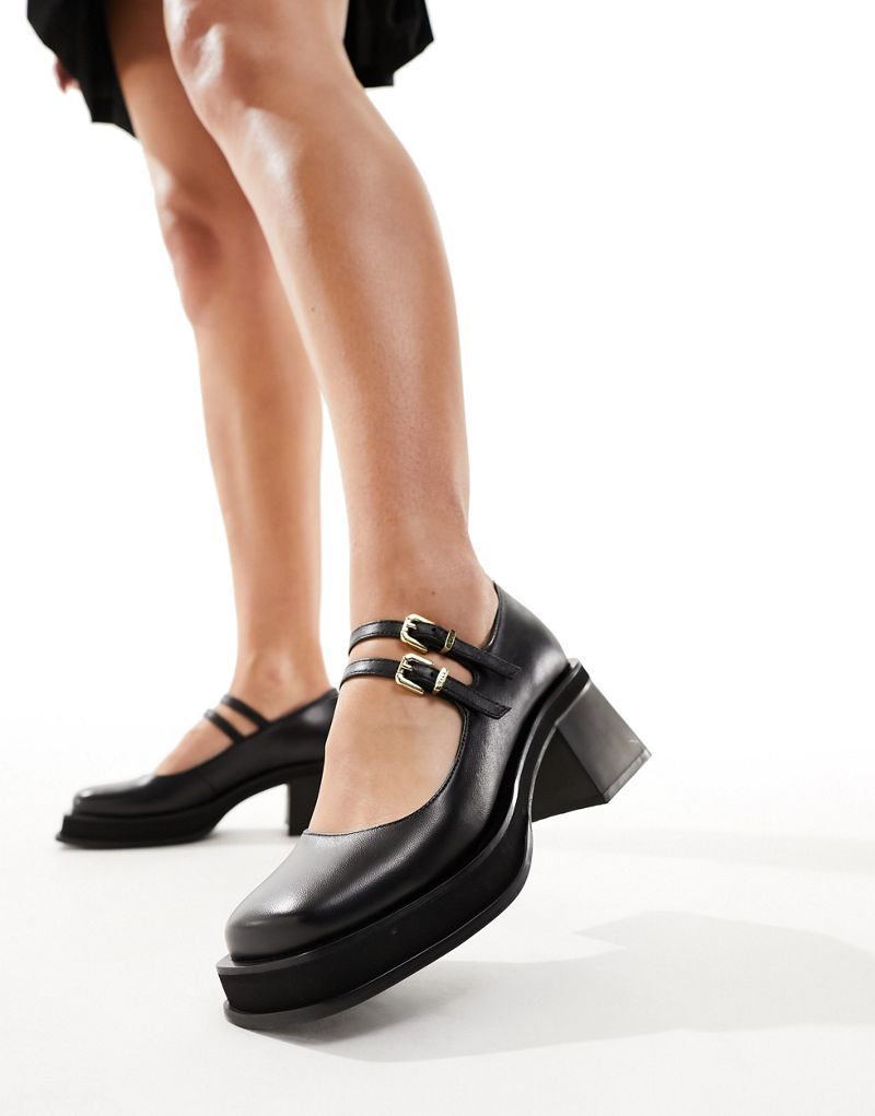 Walk London Liley Mary Janes In Black Leather WALK London