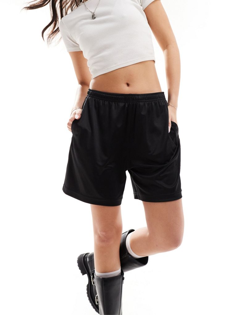 Weekday Ada track shorts with pull-on elasticized waistband in black Weekday