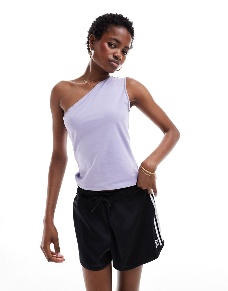 Weekday Cindy one shoulder top in lilac exclusive to ASOS Weekday