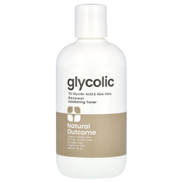Glycolic, Renewal Exfoliating Toner, Fragrance Free, 8 oz (235 ml) Natural outcome