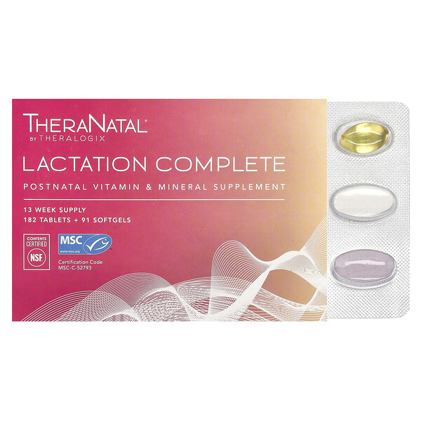 Поддержка лактации Theralogix TheraNatal Lactation Complete, 182 Таблетки + 91 Софтгели Theralogix