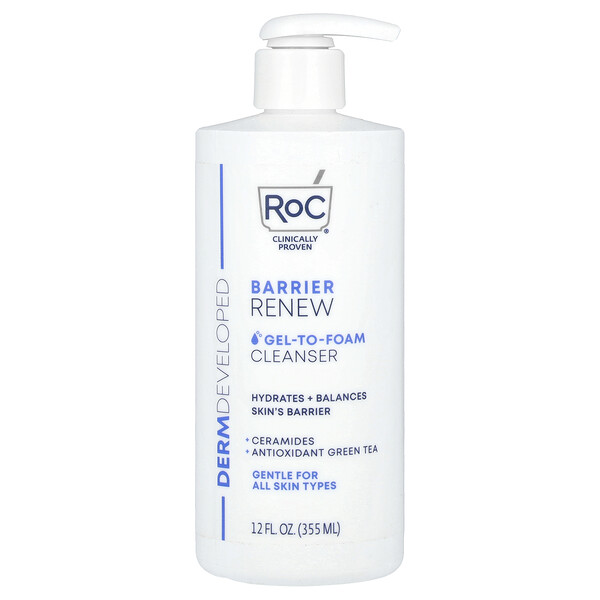 Barrier Renew, Gel (Гель)-To-Foam Cleanser, 12 fl oz (Жидкие унции) (355 ml) RoC