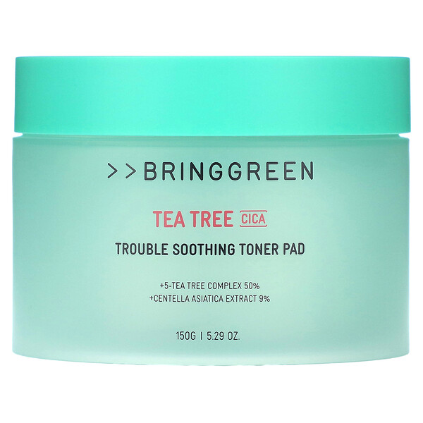 Tea Tree Cica, Trouble Soothing Toner Pad, 5.29 oz (150 g) Bringgreen