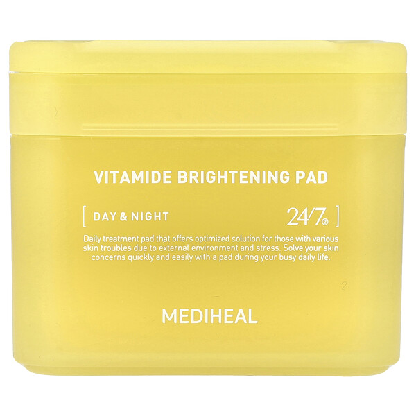 Vitamide Brightening Pad, Day & Night, 100 Pads Mediheal