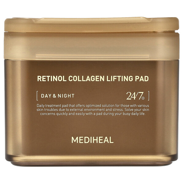 Retinol Collagen Lifting Pad, Day & Night, 100 Pads Mediheal