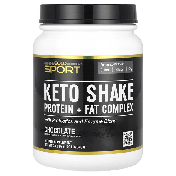 Sport, Keto Shake, Chocolate, 1.49 lb (675 g) California Gold Nutrition
