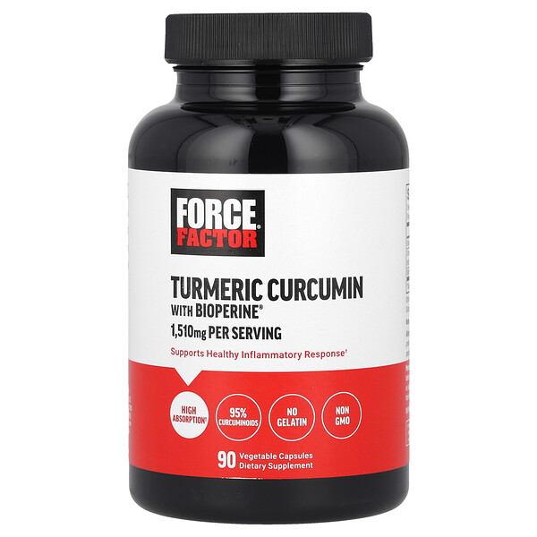 Turmeric Curcumin with BioPerine®, 1,510 mg, 90 Vegetable Capsules Force Factor