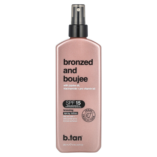 Bronzed and Boujee, Bronzing Spray Lotion, SPF 15, 8.45 fl oz (250 ml) B.Tan