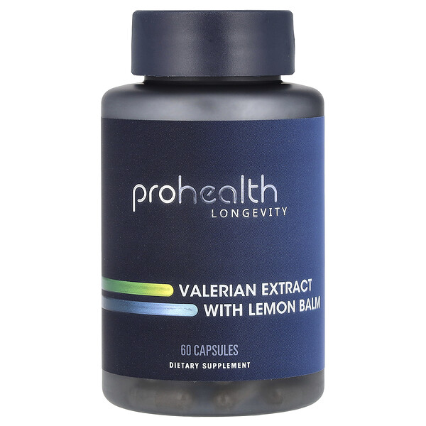 Valerian Extract With Lemon Balm, 60 Capsules ProHealth Longevity
