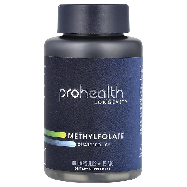 Methylfolate, Quatrefolic®, 15 mg, 60 Capsules ProHealth Longevity