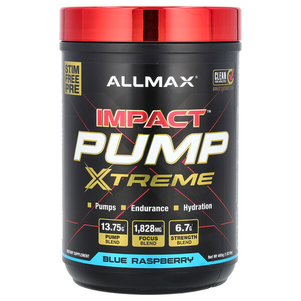 Impact™ Pump Xtreme, Blue Raspberry, 1.02 lbs (465 g) ALLMAX