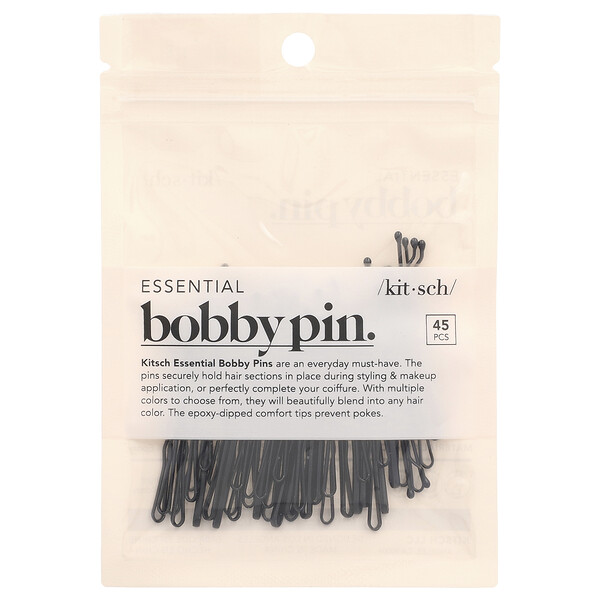 Essential Bobby Pin, Black, 45 Pins Kitsch